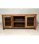 SOLID RECLAIMED TEAK WOOD MEDIA CABINET W/ 2 DOORS