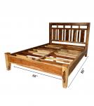 SOLID ROSEWOOD QUEEN BED - HEADBOARD, FOOTBOARD, SIDE RAILS, SLATS