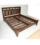SOLID ROSEWOOD KING BED - HEADBOARD, FOOTBOARD, SIDE RAILS, SLATS