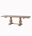SOLID WOOD PEDESTAL EXTENSION DINING TABLE