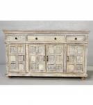 SOLID RECLAIMED TEAK WOOD SIDEBOARD CABINET CONSOLE W/ 4 DOORS & 4 DRAWERS