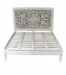 WOODEN PAINTED CARVED BED