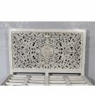 WOODEN PAINTED CARVED BED