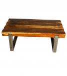 SUPER THICK RECLAIMED TEAK & IRON COFFEE TABLE