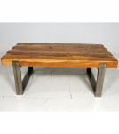 SUPER THICK RECLAIMED TEAK & IRON COFFEE TABLE