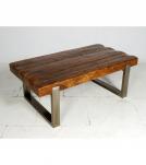 SUPER THICK RECLAIMED TEAK & IRON COFFEE TABLE