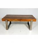 SUPER THICK RECLAIMED TEAK & IRON COFFEE TABLE