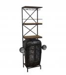 SOLID IRON & WOOD TRACTOR BAR COUNTER + SHELF