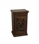 SOLID WOOD & GLASS NIGHTSTAND END TABLE