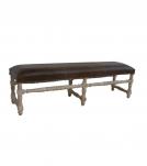 SOLID WOOD & UPHOLSTERED LEATHER BENCH