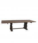 SOLID WOOD PEDESTAL EXTENSION DINING TABLE