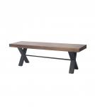 DECORATIVE SOLID WOOD & METAL BENCH