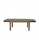 EXTENDABLE SOLID WOOD DINING TABLE W/ SELF-STORING EXTENSIONS