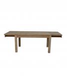 EXTENDABLE SOLID WOOD DINING TABLE W/ SELF-STORING EXTENSIONS