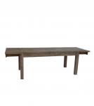 EXTENDABLE SOLID WOOD DINING TABLE W/ SELF-STORING EXTENSIONS