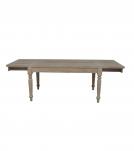 EXTENDABLE SOLID WOOD DINING TABLE W/ SELF-STORING EXTENSIONS