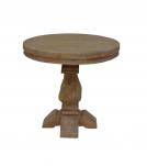SOLID WOOD ROUND PEDESTAL END TABLE