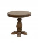 SOLID WOOD ROUND PEDESTAL END TABLE