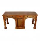 SOLID RECLAIMED TEAK WOOD COUNTER HEIGHT WORK + STUDY STATION