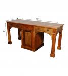 SOLID RECLAIMED TEAK WOOD COUNTER HEIGHT WORK + STUDY STATION
