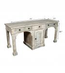 SOLID RECLAIMED WOOD COUNTER HEIGHT WORK + STUDY STATION