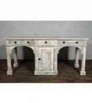 SOLID RECLAIMED WOOD COUNTER HEIGHT WORK + STUDY STATION