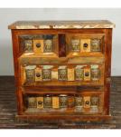 SOLID RECLAIMED TEAK WOOD W/ BRASS CASTINGS BUREAU DRESSER
