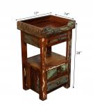 SOLID RECLAIMED TEAK WOOD SIDE TABLE END TABLE 