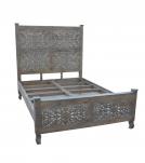 HAND CARVED WOODEN KING SIZE BED