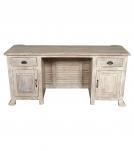SOLID RECLAIMED TEAK WOOD DESK W/ 2 DRAWERS & 2 DOORS