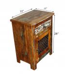 SOLID RECLAIMED TEAK WOOD END TABLE NIGHTSTAND