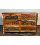 SOLID RECLAIMED TEAK WOOD 6 DRAWER DRESSER CHEST BUREAU SIDEBOARD