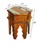 SOLID RECLAIMED TEAK WOOD END TABLE / NIGHTSTAND