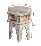SOLID RECLAIMED TEAK WOOD END TABLE / NIGHTSTAND