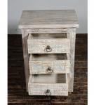 SOLID RECLAIMED TEAK WOOD 3 DRAWER END TABLE /  BEDSIDE