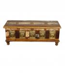 Brass Inlay Buddha Reclaimed Wood Trunk