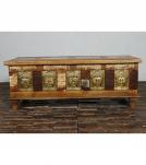 Brass Inlay Buddha Reclaimed Wood Trunk