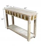 SOLID RECLAIMED TEAK WOOD & BRASS FITTED CONSOLE