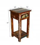 SOLID RECLAIMED TEAK WOOD END TABLE NIGHTSTAND