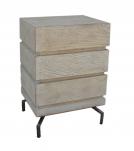SOLID WOOD 3 DRAWER END TABLE / NIGHTSTAND