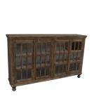 SOLID WOOD & RECTANGULAR GLASS SIDEBOARD