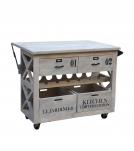 SOLID WOOD WINE BAR KITCHEN TROLLEY
