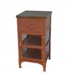 SOLID IRON, GLASS & WOOD NIGHTSTAND END TABLE