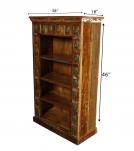 SOLID RECLAIMED TEAK BOOKCASE W/ BRASS FITTED BUDDHA