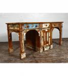 SOLID RECLAIMED TEAK WOOD COUNTER HEIGHT WORK + STUDY STATION