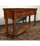 SOLID RECLAIMED HAND CARVED TEAK WOOD CONSOLE SIDEBOARD W/ 4 DRAWERS