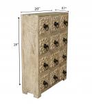HAND CARVED SOLID WOOD 12 DRAWER CHEST