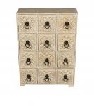 HAND CARVED SOLID WOOD 12 DRAWER CHEST