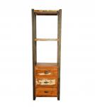 SOLID RECLAIMED TEAK 3 DRAWER BOOKCASE NIGHTSTAND SHELVING UNIT