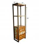 SOLID RECLAIMED TEAK 3 DRAWER BOOKCASE NIGHTSTAND SHELVING UNIT